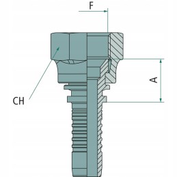 Kištuko galas jis komatsu dn10 3 8 x m16x 1 5