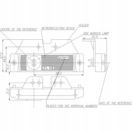 Stačiakampė LED šoninė gabaritinė lemputė 12 24v