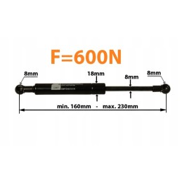 Dujinis amortizatorius 230mm 600n mf ferguson durys