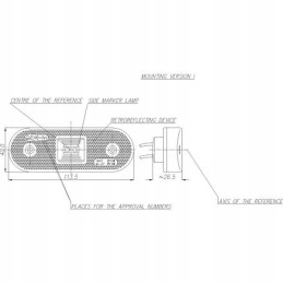 Šoninis gabaritinis žibintas stačiakampis LED 12 24v Kramp