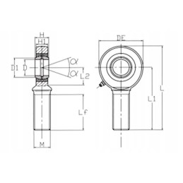 Cilindro kilpa su kairiuoju išoriniu sriegiu oe 20