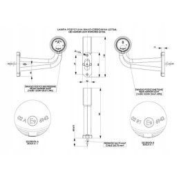 Raudona ir balta LED padėties žymeklis