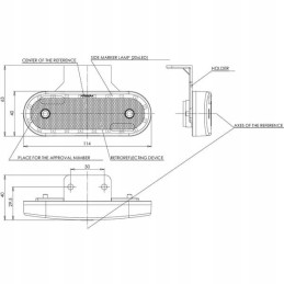 Stačiakampė LED šoninė gabaritinė lemputė 12 24v
