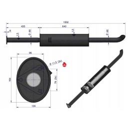 Ilgas duslintuvas 1550mm C 385 originalus Ursus 80014040u