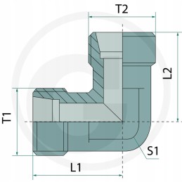Hidraulinė alkūnė bb m22x1 5 m22x1 5
