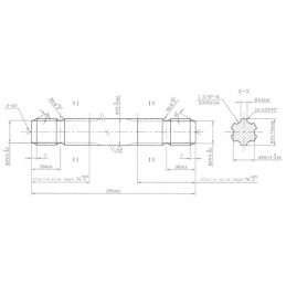 Profiliuotas prailginimo velenas 250mm 1 3 8 dvipusis