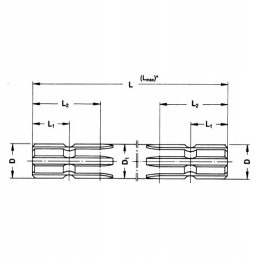 Profiliuotas prailginimo velenas 250mm 1 3 8 dvipusis