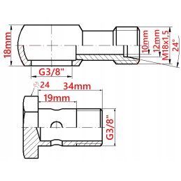 Kilpos jungtis m18 g3 8 varžtas g3 8 bandžo