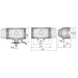 Priekinis žibintas, kombainas, ekskavatorius, šakinis krautuvas, traktorius, 12v