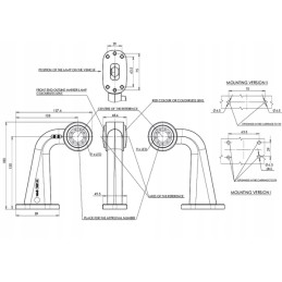 LED šoninė šviesa, dešinė, 12 24v, raudona, skaidri