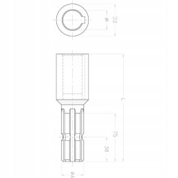 Kardaninio veleno sumažinimas 40 mm vidinio skersmens iki 1 3 8 colių