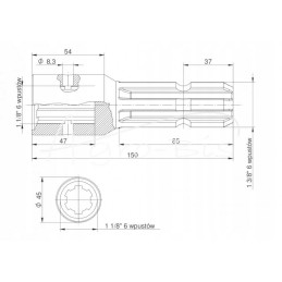 Kardaninio veleno reduktorius su tvirtinimo anga