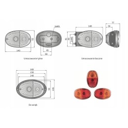 Kombinuotas priekinis žibintas 148x93x77 wesem lt3 48480