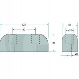 Rėmo buferis 125mm 22000031 granitas