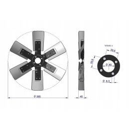 Radiatoriaus ventiliatorius 46513440 Zetor C 360 Čekas