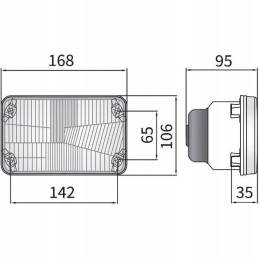 Priekinis žibintas h4 stačiakampis 12 24v