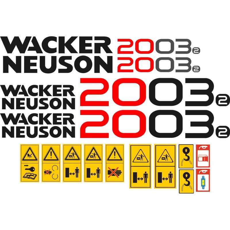 Wacker Neuson 2003 mini ekskavatoriaus lipdukai