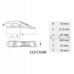 Kaušo centrinis dantis jcb 3cx 4cx tipo ryklys 332 c4388 531 03205 400 f0341
