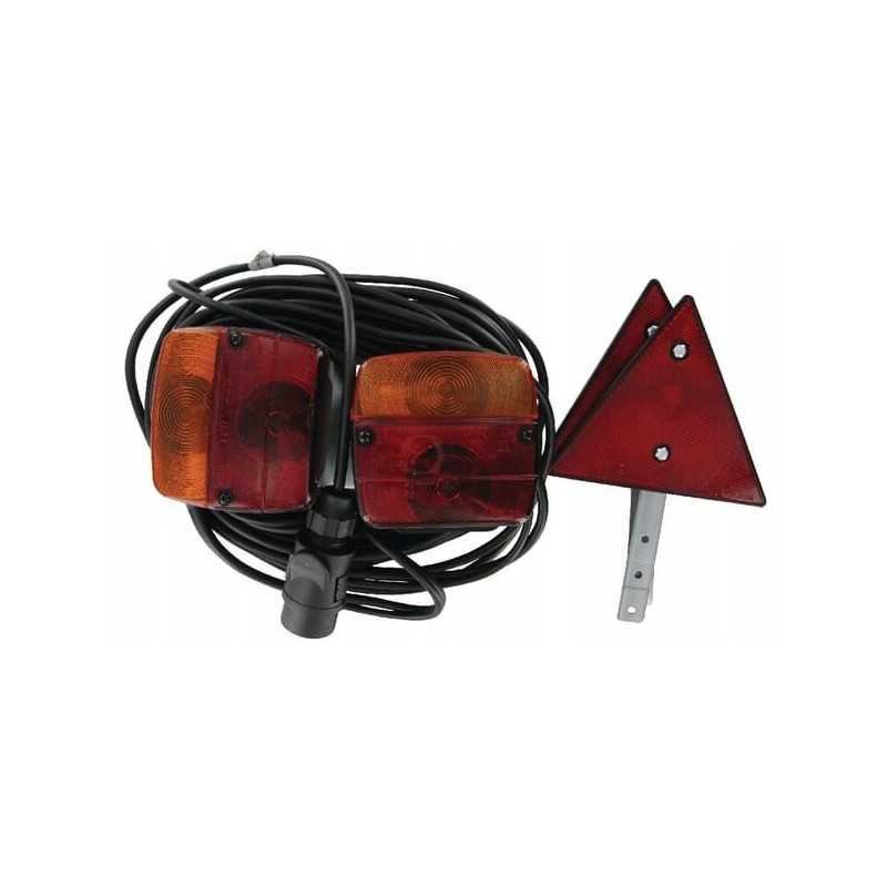 Magnetinių galinių žibintų rinkinys su atspindinčiu trikampiu