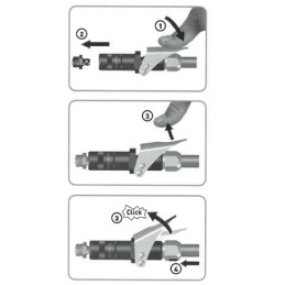 Tepalo pistoleto antgalis su svirtimi m10x1 matinis