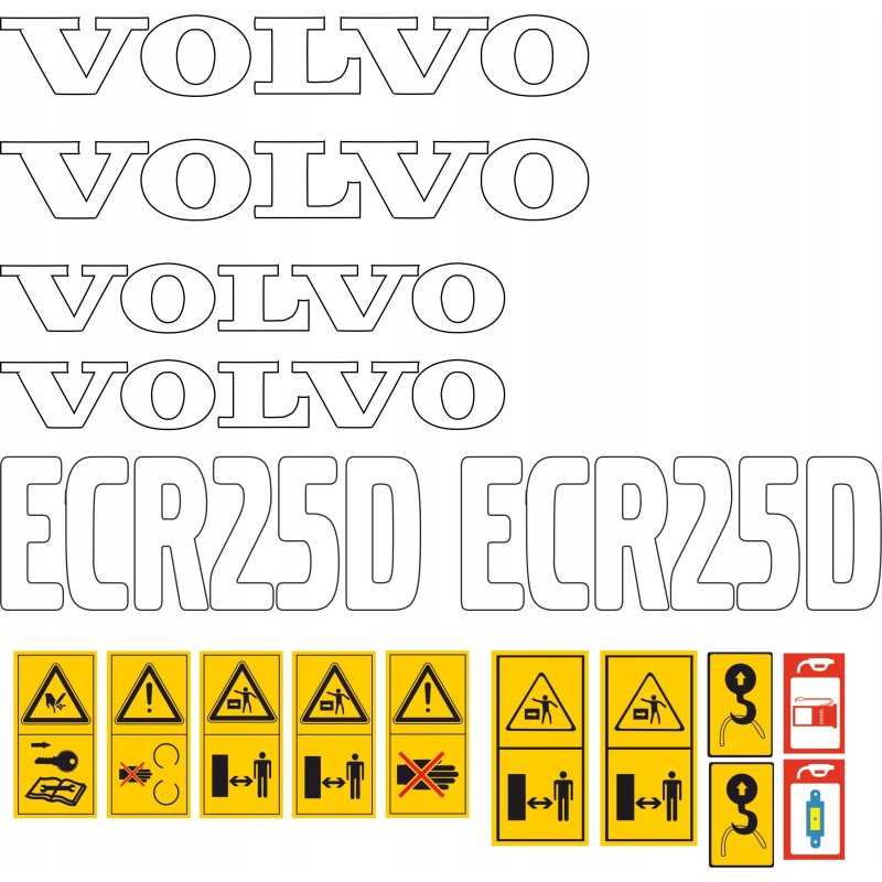 Volvo ecr25d ecr 25d ekskavatoriaus laminuoti lipdukai