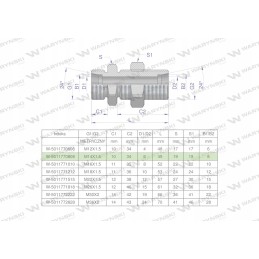 Hidrometrinė pertvaros jungtis bb m14x1 5 08l