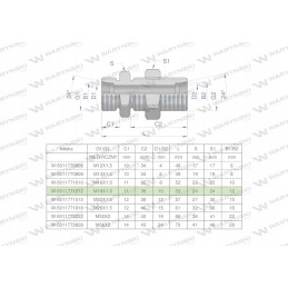 Hidrometrinė pertvaros jungtis bb m18x1 5 12l