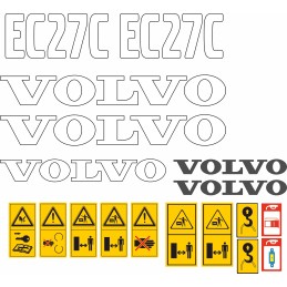 Volvo ec27c ec27c ekskavatoriaus laminuoti lipdukai