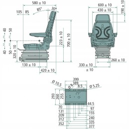 Sėdynė su mechanine pakaba 240300015