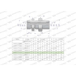 Hidrometrinė pertvaros jungtis bb m22x1 5 15l