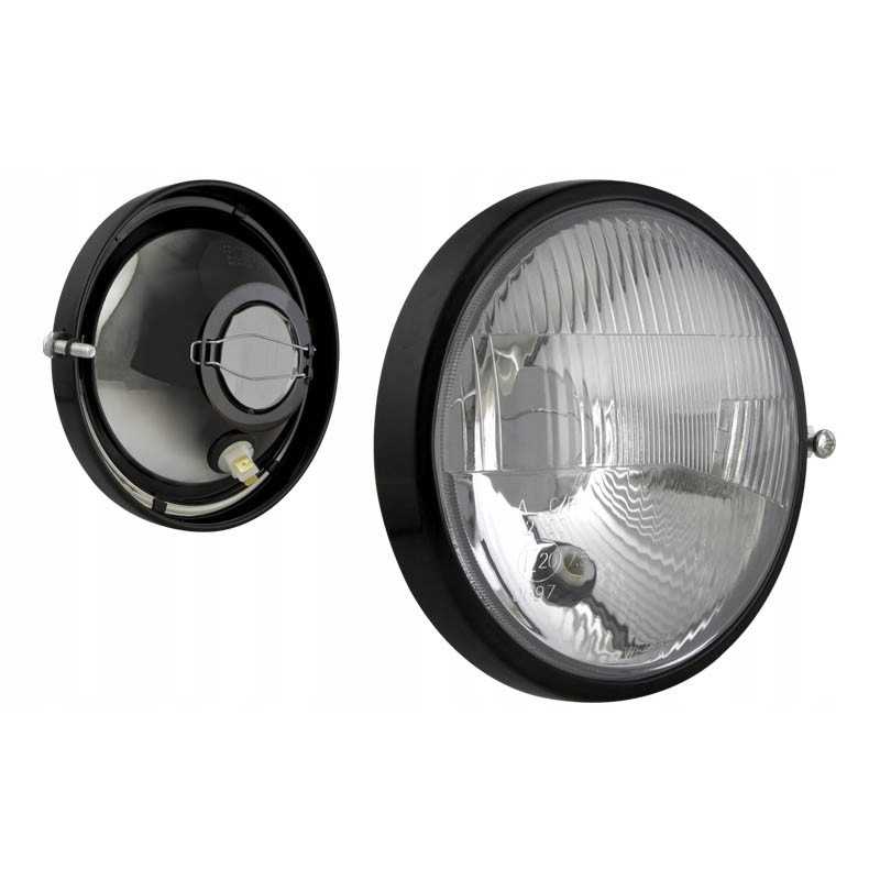 Optinis elementas su metaliniu rėmeliu, kairėje