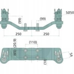 Galinio rato vairavimo sistema sulenkta iš abiejų pusių