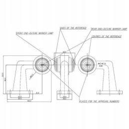 Halogeninis priekinis ir galinis gabaritinis žibintas 45 12 24