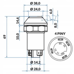 Case mf darbo šviesos jungiklio mygtukas