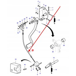 Va205960 sankabos pedalo trosas