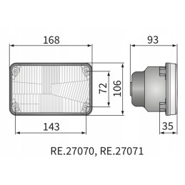 Optinis elementas h4 168x106mm john deere priekinis žibintas