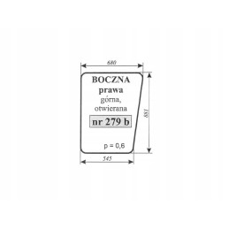 Kombaino Bizon Record 279b dešinės pusės langas