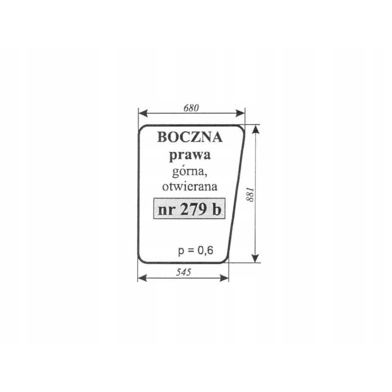 Kombaino Bizon Record 279b dešinės pusės langas