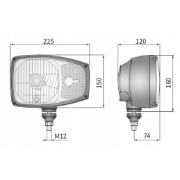 Priekinis žibintas su kairiuoju šoniniu indikatoriumi