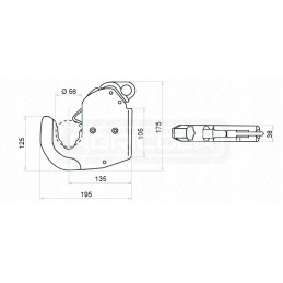 Cbm kabliukai 2 kategorijos wzm rutuliukai 56x28 traktoriui