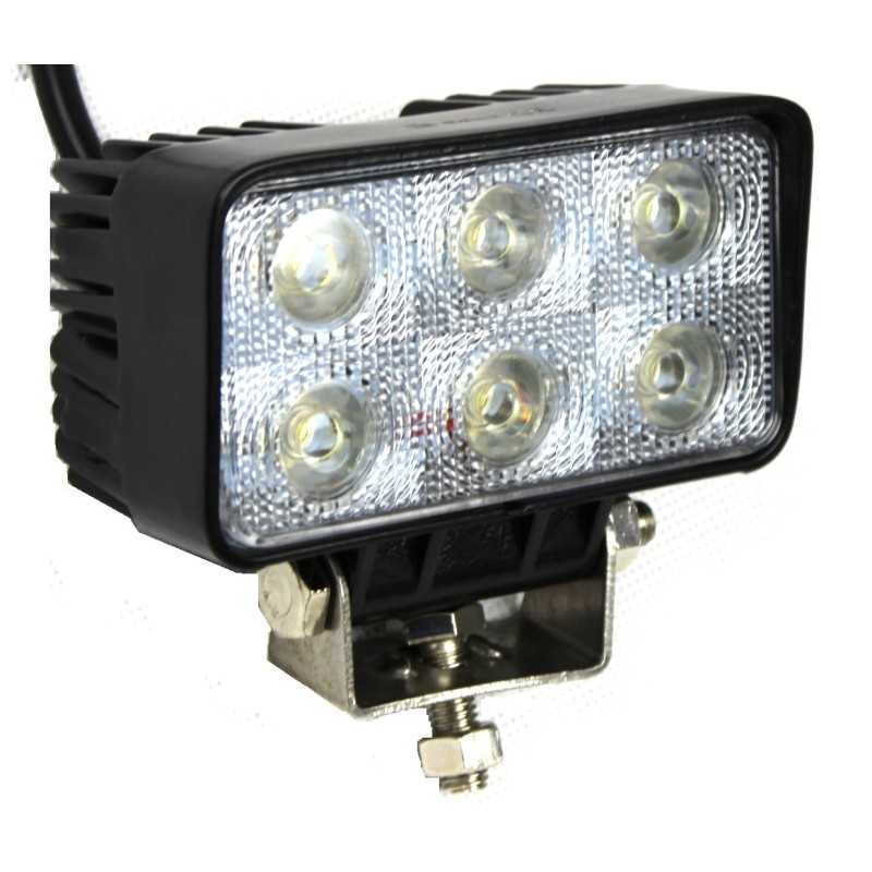 Darbinė lempa 6 LED halogeninė stačiakampė 18w 12 24v