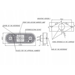 Stačiakampė LED markerinė lempa 12 24v skaidri