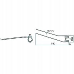 Spyruoklinis grėblys 580x108x9 5 mm