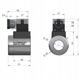 Solenoidinio vožtuvo skirstytuvo ritė 30w 220v ac Warynski