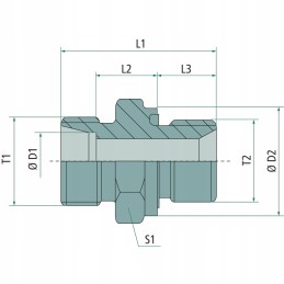 Tiesi hidraulinė jungtis, jungtis m22x1 5 g 1 2