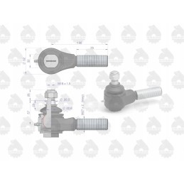 Trumpa kairioji rutulinė jungtis, sriegiuota, su veržle 8