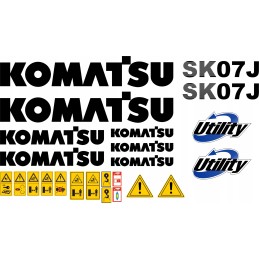 Komatsu sk07j komunalinio įkroviklio lipdukai