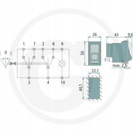 Hella pakreipimo jungiklis 6gm 004570221