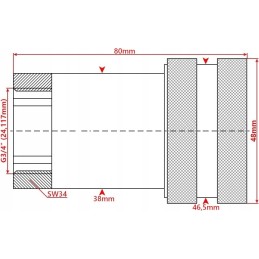 Hidraulinė jungtis, euro lizdas, vidinis sriegis 3 4