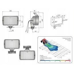 Halogeninė darbo lempa Wesem LPR3 21782 156x92mm